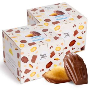 Madeleine Nature Maison Colibri Coque Chocolat au Lait - 2 boites - 60 madeleines emball&eacute;es individuellement
