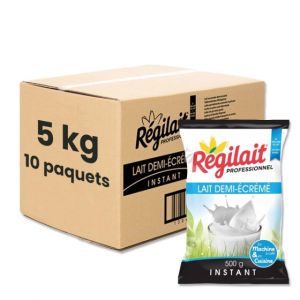 Lait en Poudre R&eacute;gilait Demi-Ecr&eacute;m&eacute; pour Distributeur Automatique - 10 paquets - 5 Kg