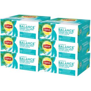 Coffret de Th&eacute; Vert Menthe Lipton - 6 coffrets - 600 sachets