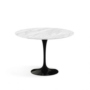 KNOLL table ronde TULIP Ø 107 cm collection Eero Saarinen (Base noire / plateau Statuarietto satin - marbre et aluminium)