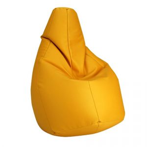 ZANOTTA fauteuil anatomique SACCO (Jaune - Faux cuir Vip)