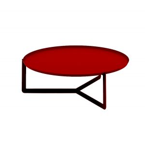 MEME DESIGN table basse pour extérieur ROUND 3 OUTDOOR (Rosso Dalia - Métal)