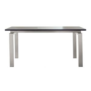 PEDRALI table SPACE (Plateau trasparent L 200 cm - Acier Inox / Verre)