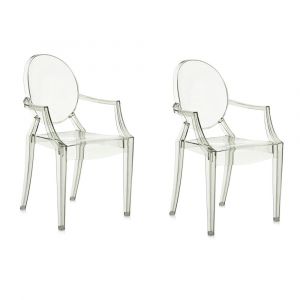 KARTELL set de 2 chaises LOUIS GHOST (Vert - Polycarbonate 2.0 recycl&eacute;)