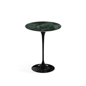KNOLL table ronde TULIP Ø 41 cm collection Eero Saarinen (Base noire / plateau Verde Alpi satin - marbre et aluminium)