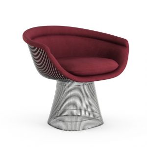 KNOLL fauteuil PLATNER (Bayberry / Nickel - Tissu Knoll Velvet / Métal)
