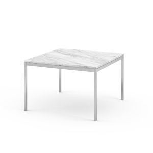 KNOLL table basse FLORENCE KNOLL 75 x 75 x H 48 cm (Marbre Statuarietto - Acier chromé poli)