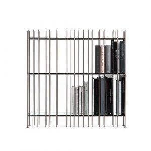 MOGG biblioth&egrave;que sur pied ou murale METRICA B (Bruni, &Atilde;&copy;tag&Atilde;&uml;res blanches extra claires grav&Atilde;&copy;es &Atilde;&nbsp; l'acide - m&eacute;tal verni et verre)