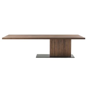 RIVA 1920 table rectangulaire LIAM WOOD (200 x 110 cm - Noyer et base en fer laqué gris anthracite)