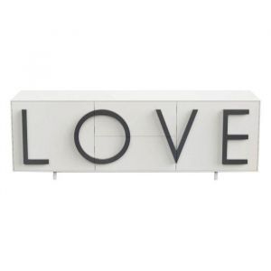 DRIADE buffet LOVE LARGE (Blanc trafic / Gris graphite - MDF laqué)