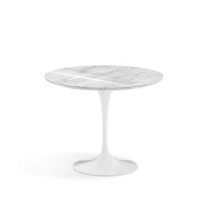 KNOLL table ronde TULIP Ø 91 cm collection Eero Saarinen (Base blanche / Plateau Statuarietto - marbre et aluminium)
