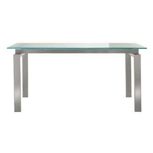 PEDRALI table SPACE (Plateau satiné W 200 cm - Acier Inox / Verre)