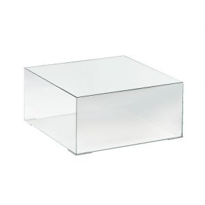 GLAS ITALIA table basse ILLUSION (110 x 110 x H 33 cm - Cristal extralight miroir)