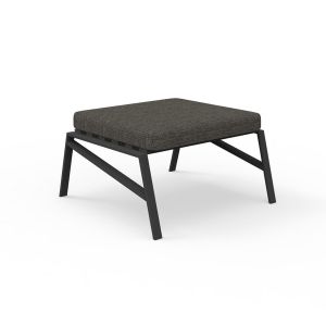 TALENTI pouf repose-pied d'extérieur COTTAGE Collection Icon (Graphite / Dark grey - Tissu et aluminium peint)