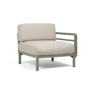NARDI fauteuil élément terminal MAXIMO (Cactus / Perle - Fibre de verre régénérée, polypropylène et tissu Sunbrella hydrofuge)