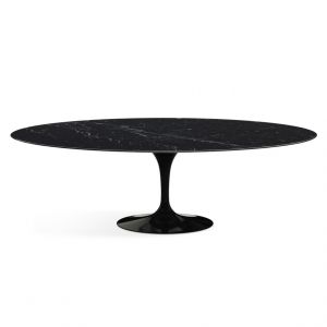 KNOLL table ovale TULIP collection Eero Saarinen 244x137 cm (Base noire / plateau Noir Marquin satiné - marbre et aluminium)