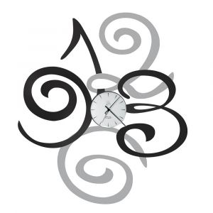 ARTI E MESTIERI horloge murale FILOMENA (Aluminium / Anthracite - M&eacute;tal et verre)