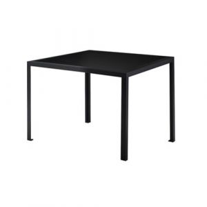 ZEUS table carré TAVOLO (L 80 cm - métal et linoleum noir)