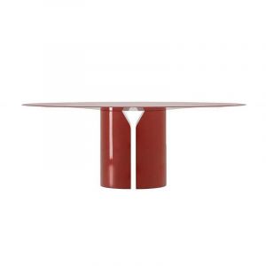 MDF ITALIA table ronde NVL TABLE &Oslash; 180 cm (Rouge corail brillant - Polyur&eacute;thane rigide haute densit&eacute;)