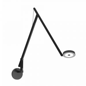 ROTALIANA lampe murale applique STRING W2 (Noir mat, cordon argent&Atilde;&copy;, dim to warm - Aluminium)