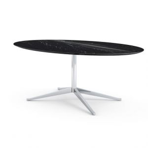 KNOLL table ovale FLORENCE KNOLL 198 x 121 cm (Nero Marquina poli - Marbre et acier chromé)