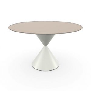 MIDJ table ronde CLESSIDRA Ø 120 cm (Cat. GVC - Plateau en verre et base en métal)