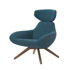 ALMA DESIGN fauteuil X 2BIG avec structure en fr&ecirc;ne teint&eacute; noyer (Cat. D Velluto Luna - Bois et tissu)