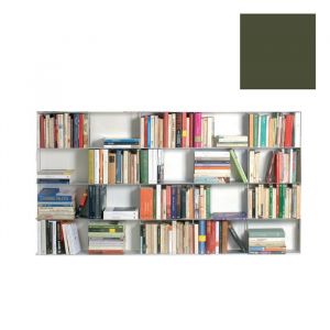 KRIPTONITE biblioth&egrave;que murale KROSSING MIDI 200 x H 100 cm (Vert mat RAL 6003 - M&eacute;tal)