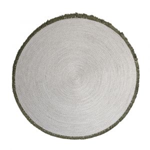 KARTELL tapis K-LIM &Oslash; 250 cm (Gris avec frange verte - PET recycl&eacute;)