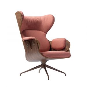 BD BARCELONA DESIGN fauteuil LOUNGER (Tissu Cat. 6 - placage en contreplaqu&eacute; de h&ecirc;tre)