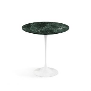 KNOLL table ronde TULIP &Oslash; 51 cm collection Eero Saarinen (Base blanche / plateau Verde Alpi satin - marbre et aluminium)
