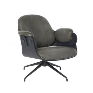 BD BARCELONA DESIGN fauteuil LOW LOUNGER (Cuir Cat. P - placage en contreplaqu&eacute; de h&ecirc;tre)