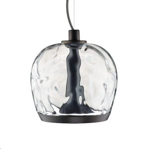LEUCOS lampe à suspension AURELIA BOLD S 22 (3000K, effet d'eau transparent et canon de fusil opaque - verre et métal)