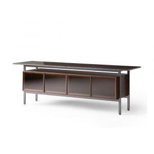 PUNT MOBLES buffet meuble CHICAGO avec 2 portes en verre (Cat. D - MDF E1 et verre)