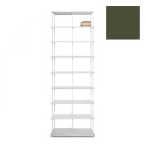 KRIPTONITE biblioth&egrave;que murale KROSSING MIDI 80 x H 203 cm avec base pour support au sol (Vert mat RAL 6003 - M&eacute;tal)