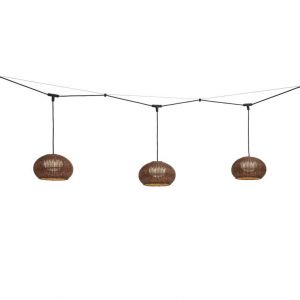 BOVER lampe &agrave; suspension pour ext&eacute;rieur GAROTA CATENARY S/27/4L OUTDOOR (Marron - Alluminio, acciaio inossidabile, polietilene, fibra sintetica.)