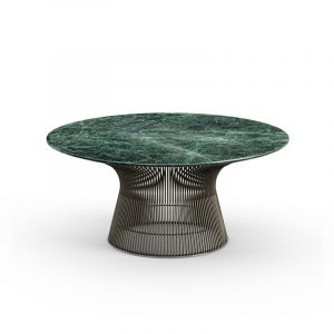 KNOLL table basse ronde PLATNER Ø 91,5 x H 38,5 cm (Bronze / Vert Alpi - Métal / marbre)