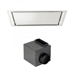 FALMEC hotte au plafond STELLA PLUS BLANCHE 90 cm (Moteur sous combles 950 m3/h - Acier blanc opaque)