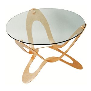ARTI E MESTIERI table basse NINFA (Feuille d'or - M&eacute;tal)