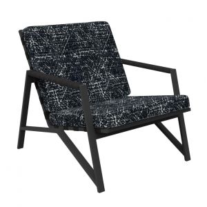 TALENTI fauteuil d'extérieur COTTAGE Collection Icon (Graphite / Black abstract - Tissu et aluminium peint)