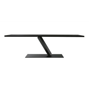 DESALTO table rectangulaire ELEMENT 240 x 99 cm (Laqué noir opaque - Base en acier / Plateau en métal)