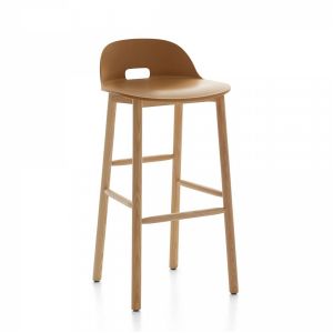 EMECO ALFI BARSTOOL LOW BACK tabouret avec le dossier bas (Sable et frêne clair - Polypropylène et fibre de bois recyclé)