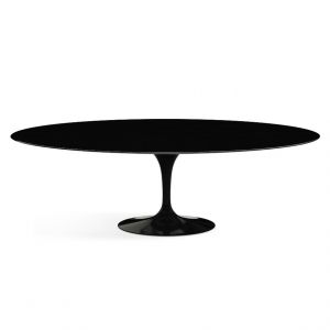 KNOLL table ovale TULIP collection Eero Saarinen 244x137 cm (Base noire / plateau noir - Plastique laminé et alluminium)