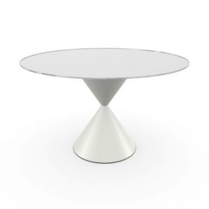 MIDJ table ronde CLESSIDRA Ø 120 cm (Cat. GVD - Plateau en verre et base en métal)