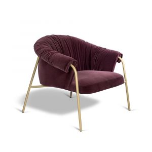ALMA DESIGN fauteuil SCALA avec structure en acier verni bronze (Cat. D Velluto Luna - M&eacute;tal et tissu)