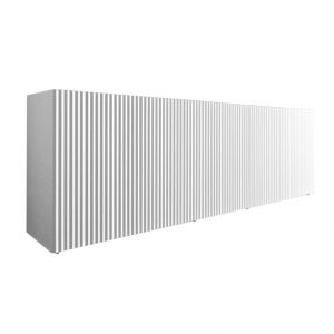 HORM buffet avec 5 portes LEON L 240 cm (H 66 cm - Hêtre laqué blanc et portes en MDF laqué blanc)