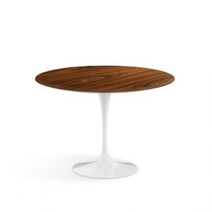 KNOLL table ronde TULIP Ø 107 cm collection Eero Saarinen (Base blanche / plateau Santos Palissandro - Bois et aluminium)