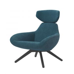 ALMA DESIGN fauteuil X 2BIG avec structure en fr&ecirc;ne teint&eacute; noir (Cat. D Velluto Luna - Bois et tissu)