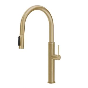 GESSI mitigeur robinet de cuisine extractible 60824 MECCANICA Gessi316 Filtered Collection (Brass Brushed PVD - M&eacute;tal)