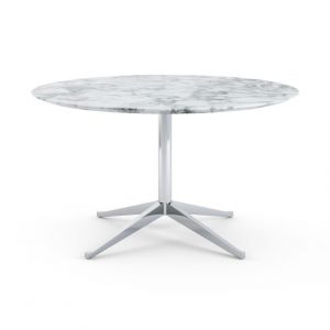 KNOLL table ronde FLORENCE KNOLL Ø 137 cm (Arabescato satin - Marbre et acier chromé)